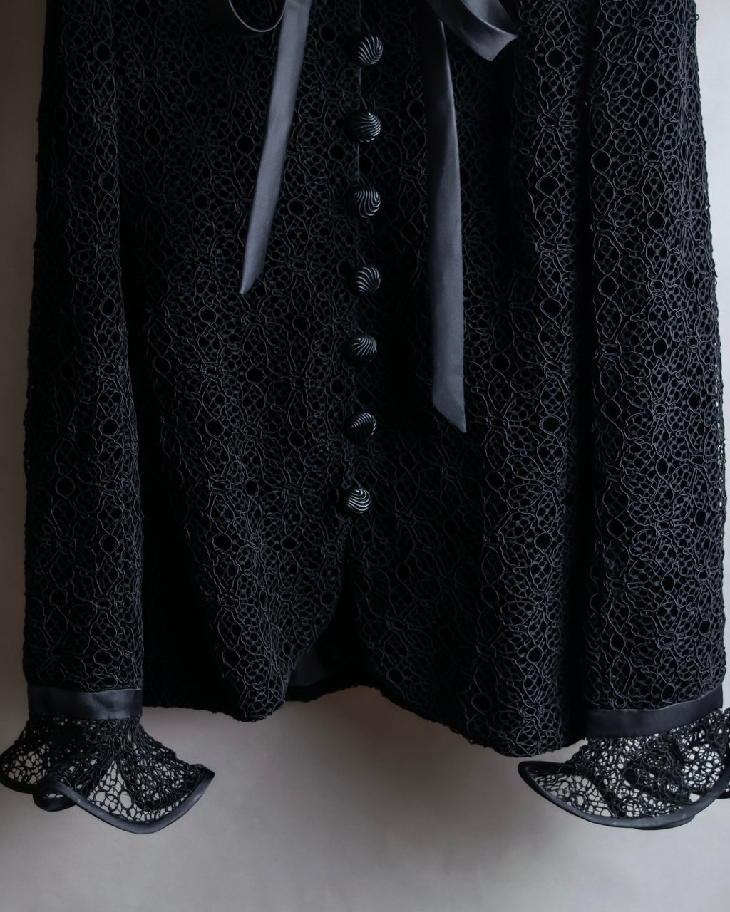 "JEAN-LOUIS SCHERRER" Lace frill design ribbon attached jacket