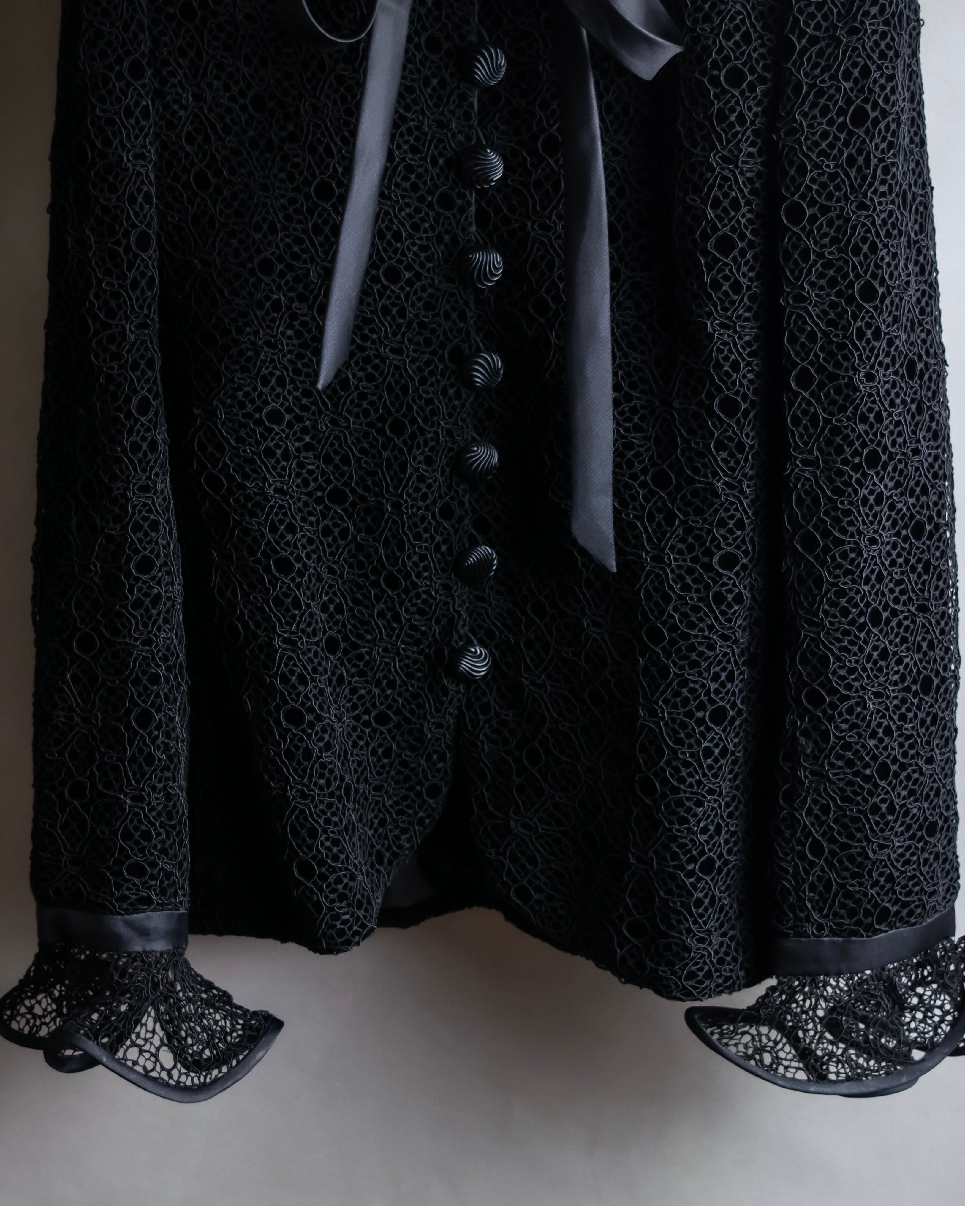 "JEAN-LOUIS SCHERRER" Lace frill design ribbon attached jacket