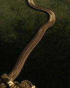 "Yves Saint Laurent" 80's-00's Gold tone textured pendant necklace