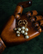 "Christian Dior" Pearl charm top chain link arm ring