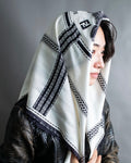 "FENDI" Horse motif FF logo Selleria large scarf