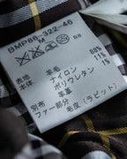 "BURBERRY Black Label" Leather combination design zip-up blouson