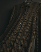 “CELINE” 90’s-00’s Chevron patterned long shirt dress