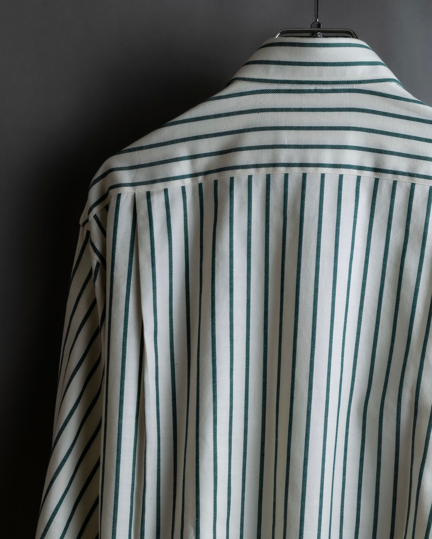 "BURBERRYS" Green stripe pattern oversized shirt