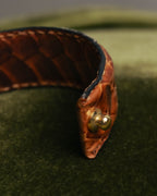"GUCCI" 90's-00's Embossed leather buckle bangle