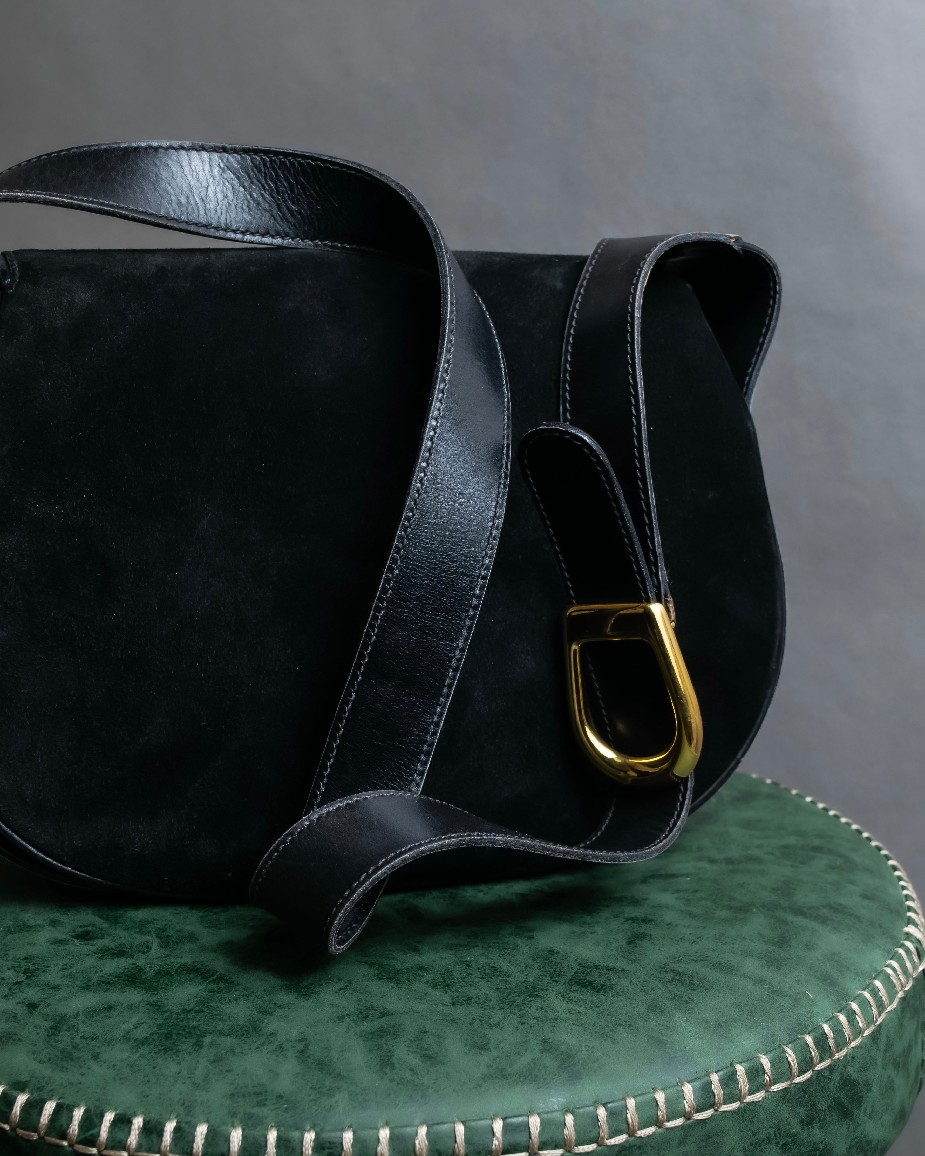 "GUCCI" Interlocking G design suede bag