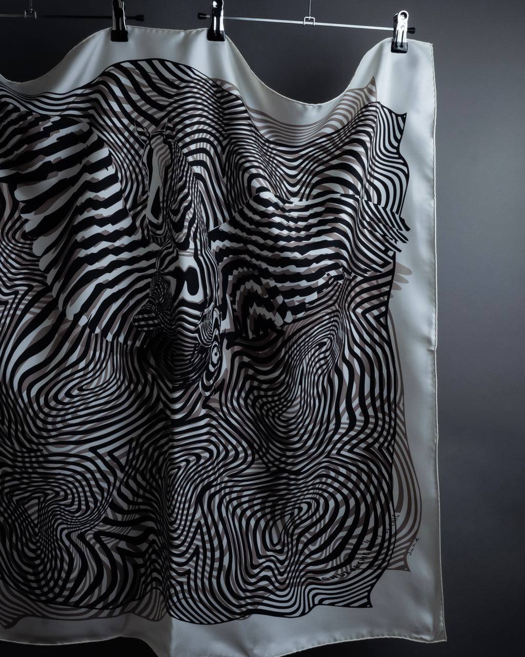 "HERMES" Zebra abstract print Carre 90 silk scarf