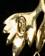 "Christian Dior" Branched leaf motif gold necklace