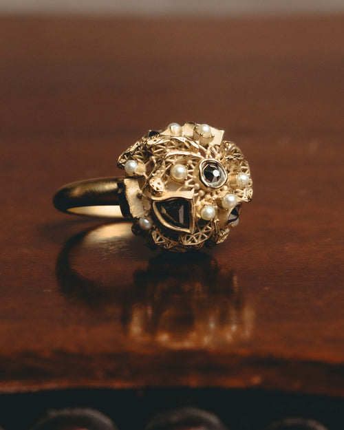 -SPECIAL- "Christian Dior" 10's-20's Sculptural clustered costume ring