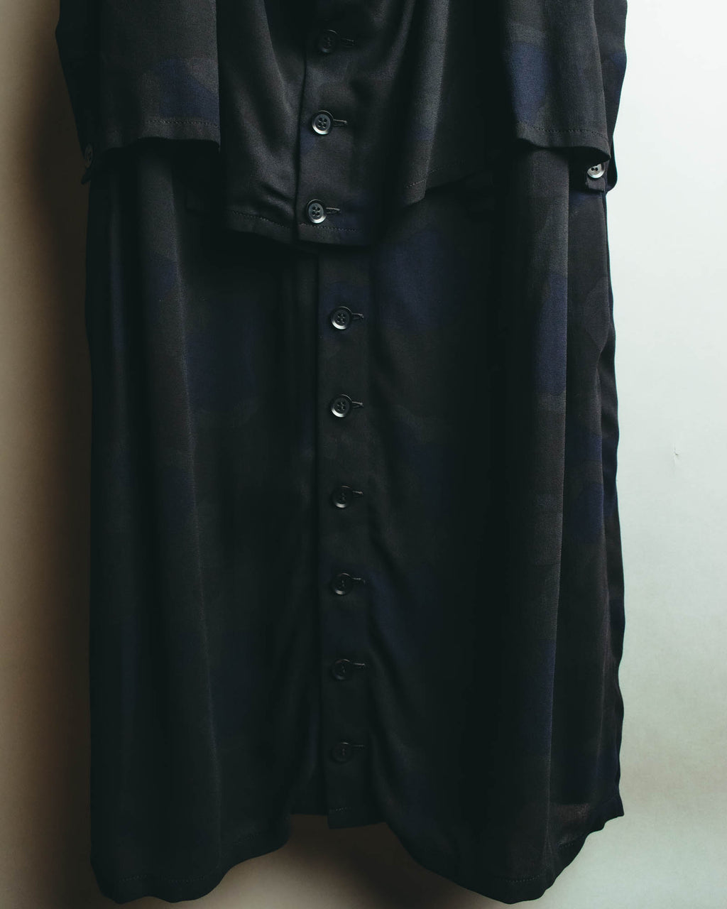 "Y's" 00's-10's Layered cupro sleeveless maxi dress