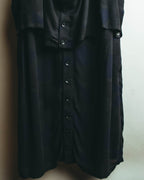"Y's" 00's-10's Layered cupro sleeveless maxi dress