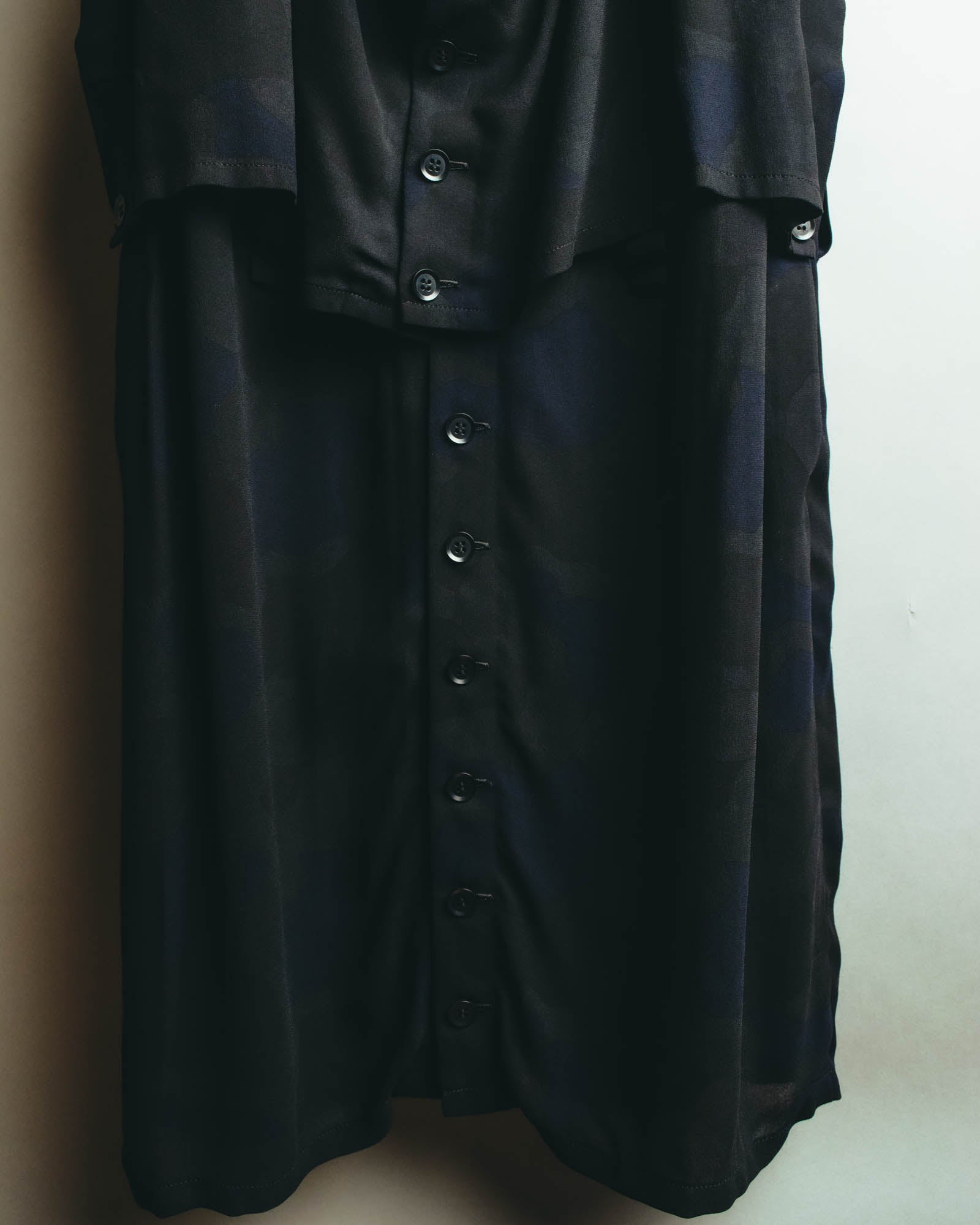 "Y's" 00's-10's Layered cupro sleeveless maxi dress