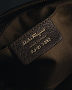 "Salvatore Ferragamo" 2000’s gathered metallic leather ball-link shoulder bag