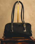 “Salvatore Ferragamo” 90’s-00’s Gancini-detail textured canvas shoulder bag