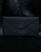 “PRADA” Letter-shaped gold-lined leather document case