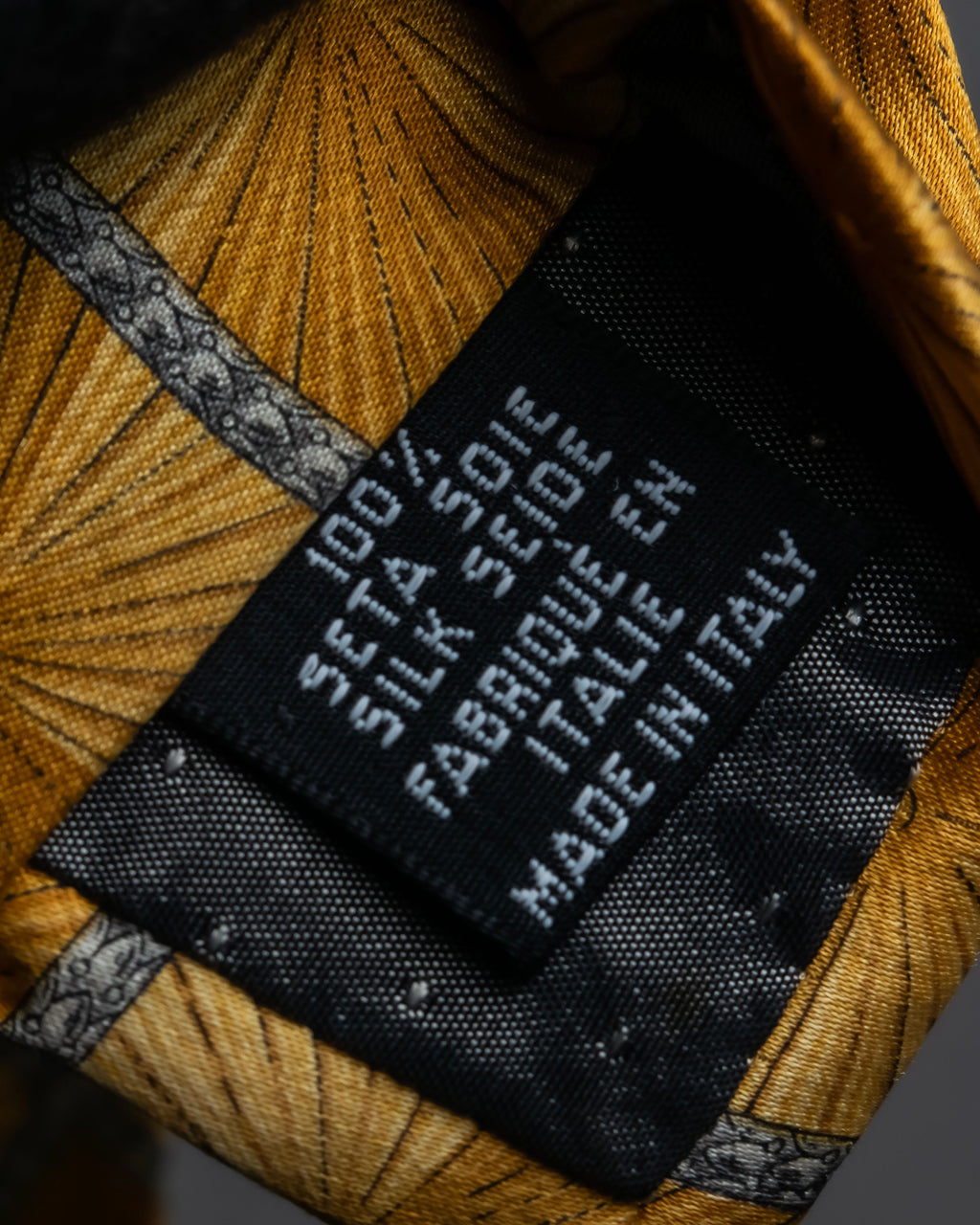 "GIANFRANCO FERRE" Ornamental yellow silk necktie