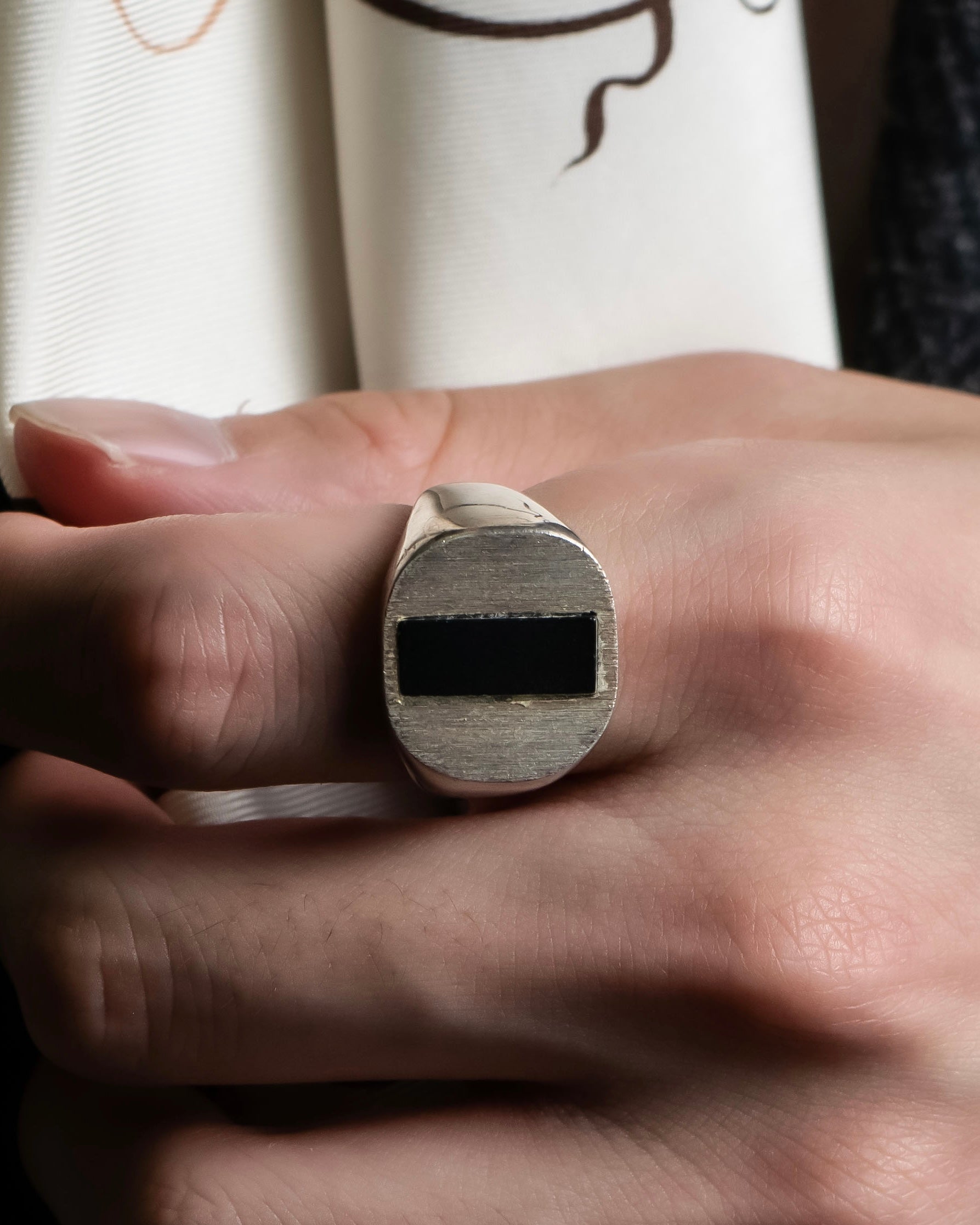 "MAISON MARGIELA" 18SS signet design silver ring