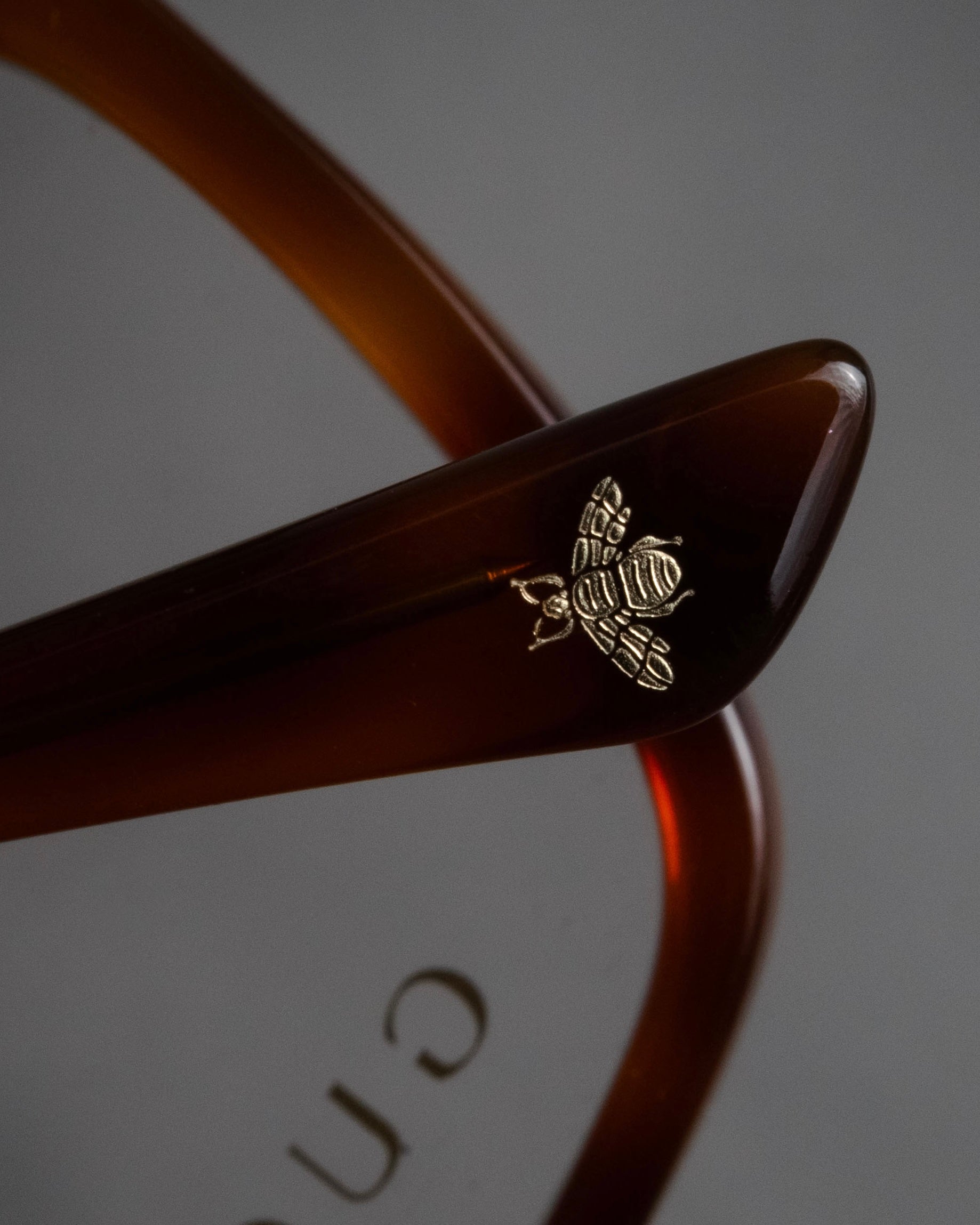 “GUCCI” 2017-2022 Bee motif havana eyeglasses