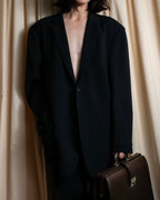 "GIORGIO ARMANI" Beautiful drape navy wool set up