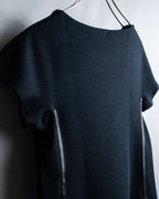 "GUCCI" Leather piping design box sleeve T-shirt