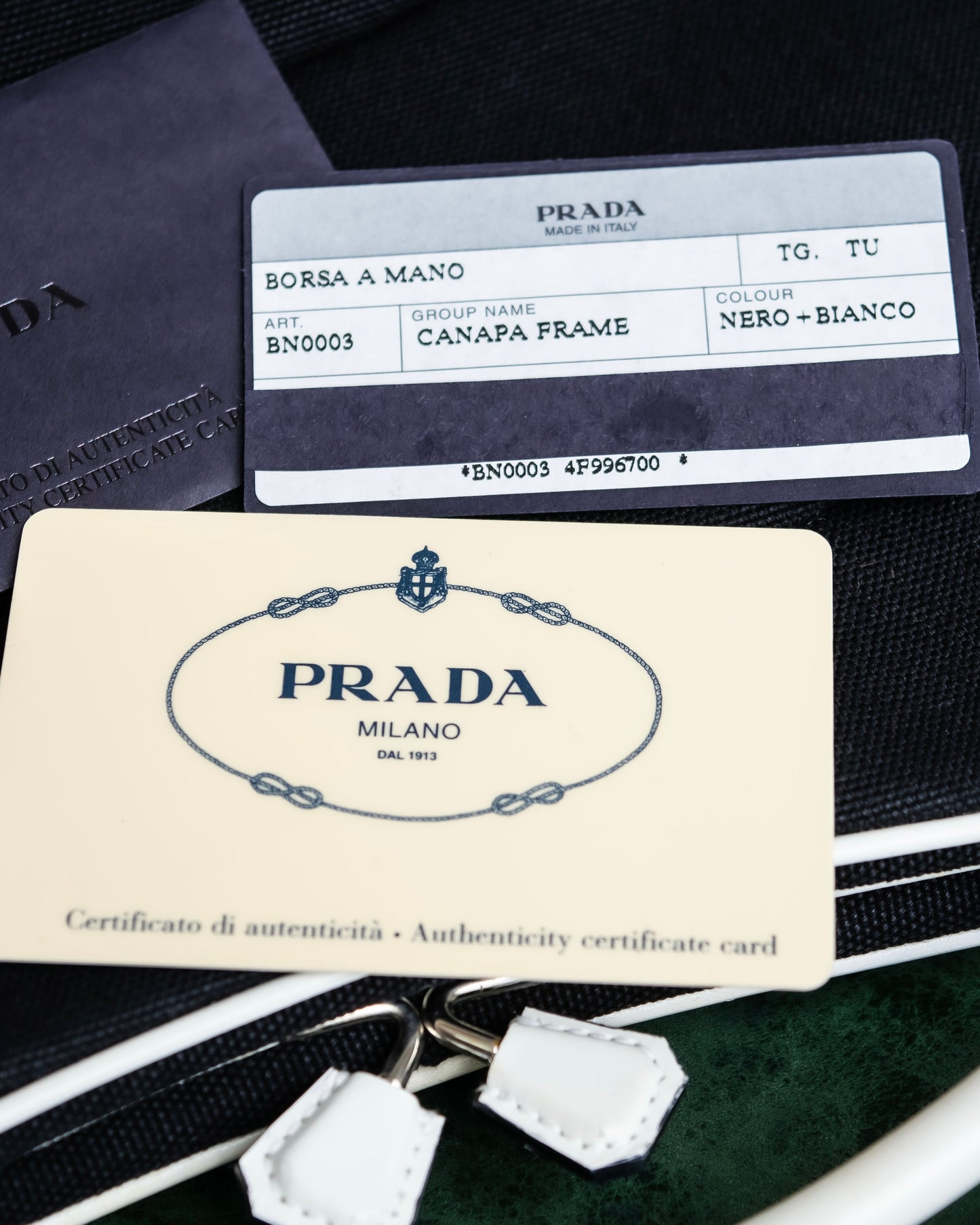 "PRADA" Clasp design monotone color bowling bag