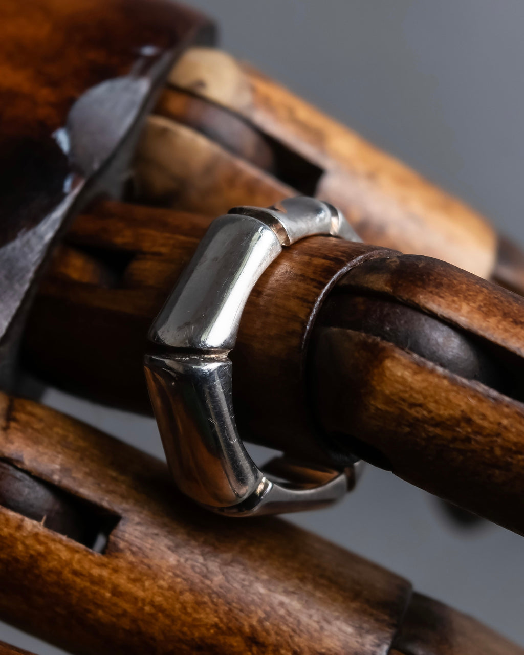 "GUCCI" Bamboo motif design silver 925 ring