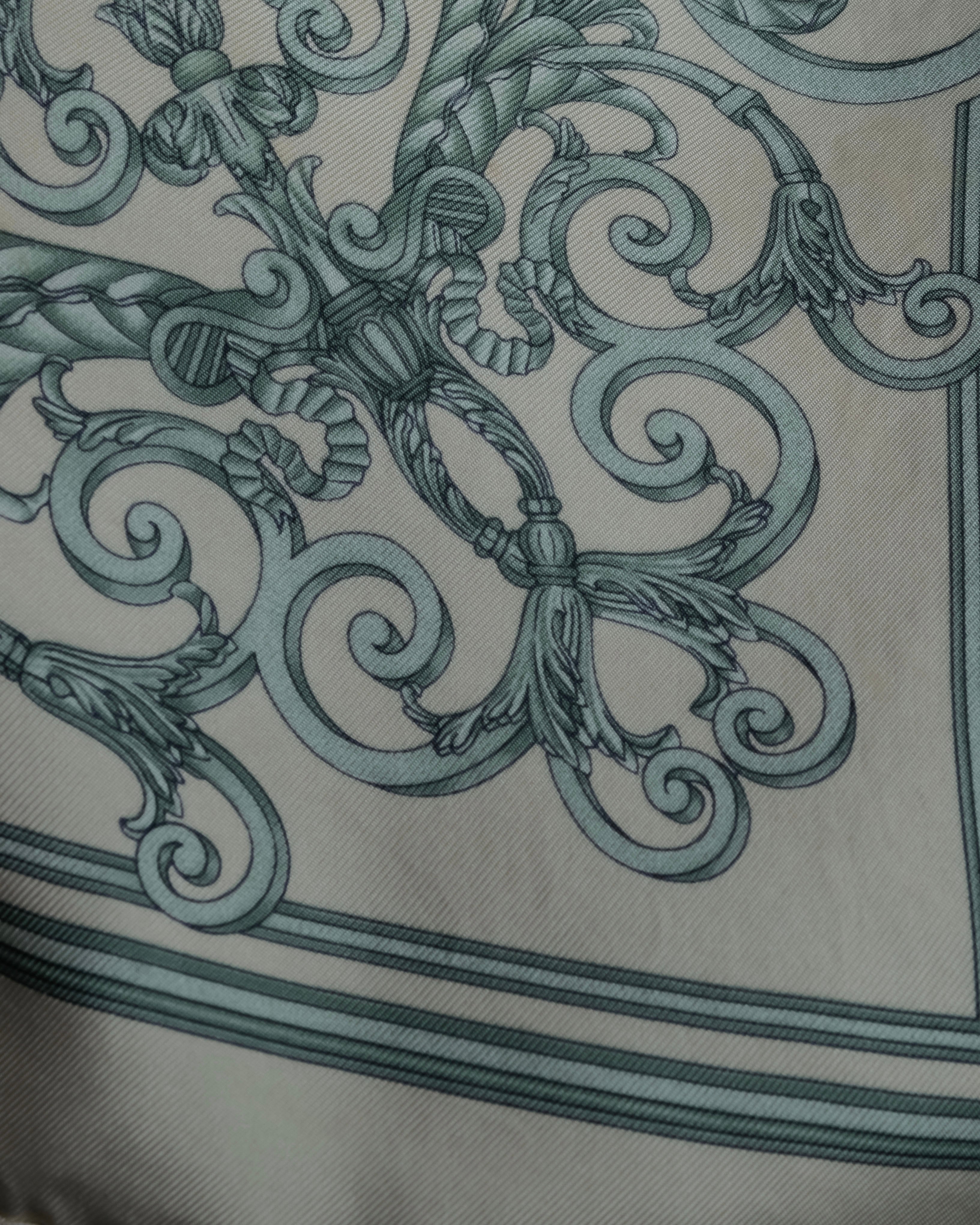 "HERMES" Petit Carre 45 LES TUILERIES silk scarf