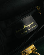 “Salvatore Ferragamo” 90’s-00’s Gancini leather top handle shoulder bag