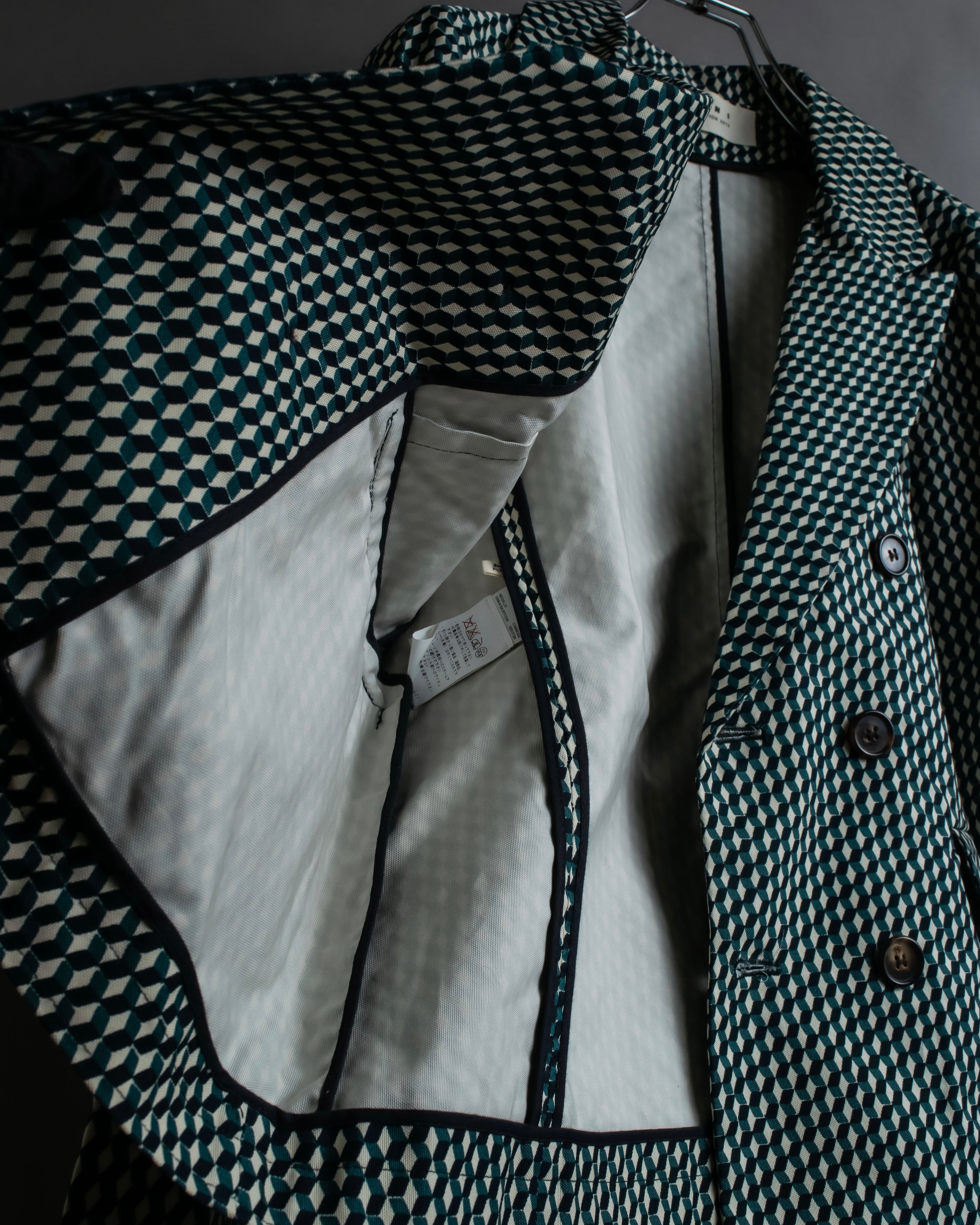 "MARNI" Geometric pattern double-breasted tailored jacket