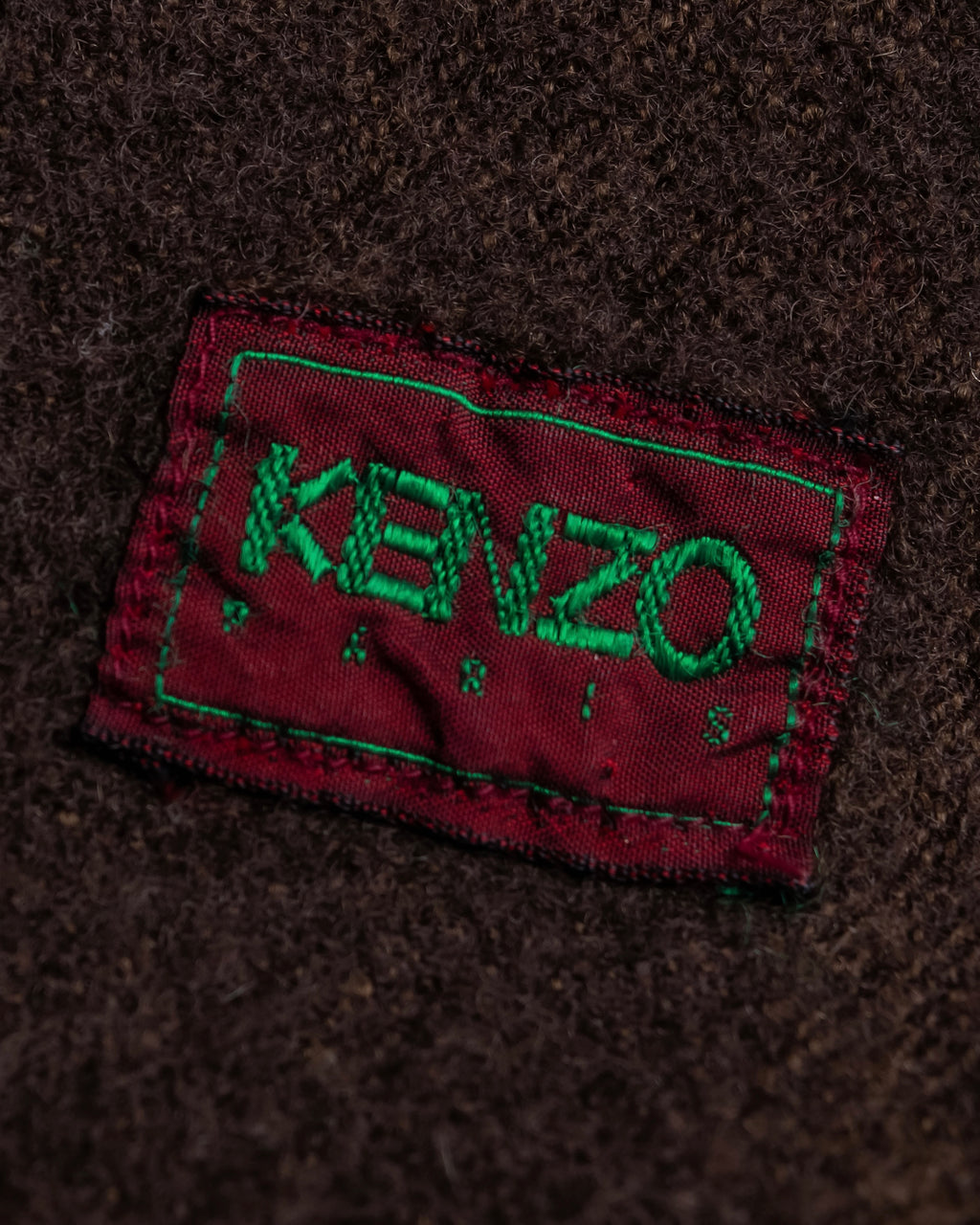 "KENZO" Chocolate brown color fringe muffler