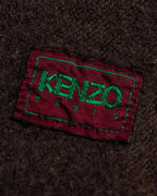"KENZO" Chocolate brown color fringe muffler
