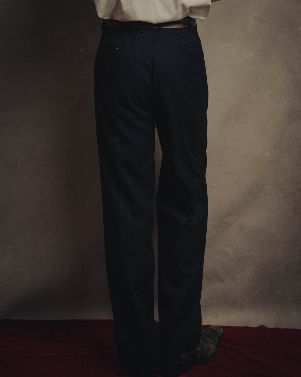 -SPECIAL- “Hermès” 80’s-90’s Super 120’s wool pinstripe double breasted setup