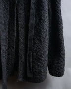 "YVES SAINT LAURENT" Ribbon design stand collar low gauge cardigan