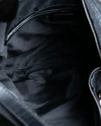 "FENDI" Curved design swirl motif leather one shoulder bag