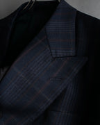 "BURBERRYS" Micro check pattern metal button blazer