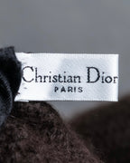 "Christian Dior  Patchwork logo detail fringe long muffler