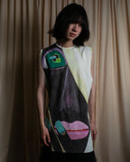 "RAF SIMONS" 13SS Surrealist face print sleeveless top