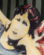 "JEAN PAUL GAULTIER" Stripe & watercolor women pattern neck tie