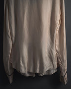 "CELINE" 00’s Piped ruffle silk blouse