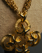-SPECIAL- “Lucien Piccard” 70’s-80’s Gold tone cross pendant necklace