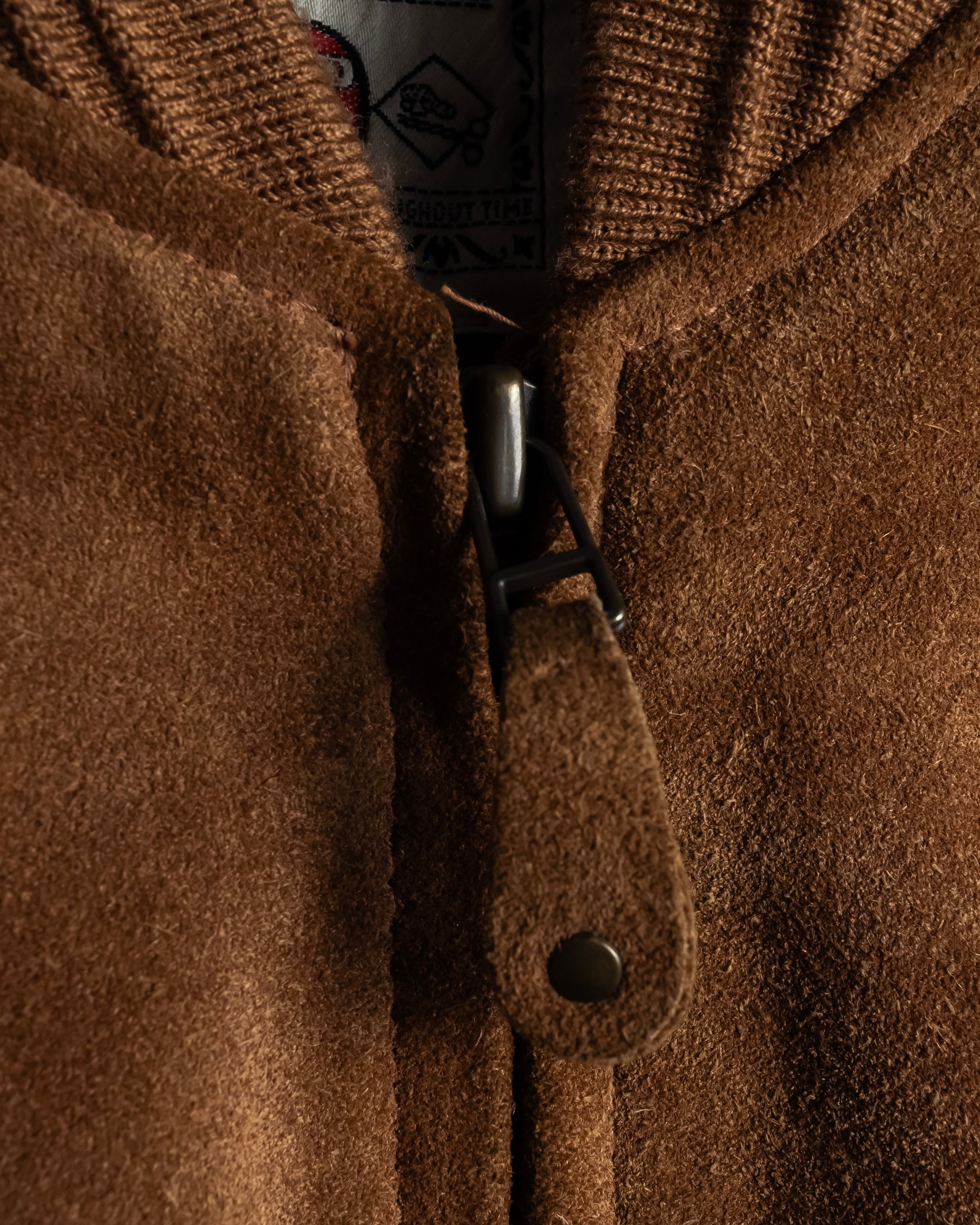 "SEAHOP" Ribbed design suede leather blouson