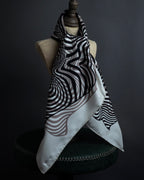 "HERMES" Zebra abstract print Carre 90 silk scarf