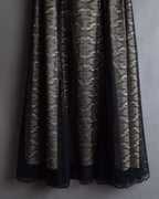 "LANVIN en Bleu" Flowers black lace layered skirt