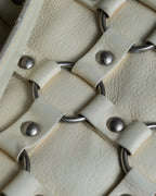 "Christian Dior" Metal ring leather combination design bag