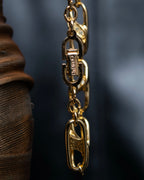 "DIOR" Oval chain rhinestone studded bracelet