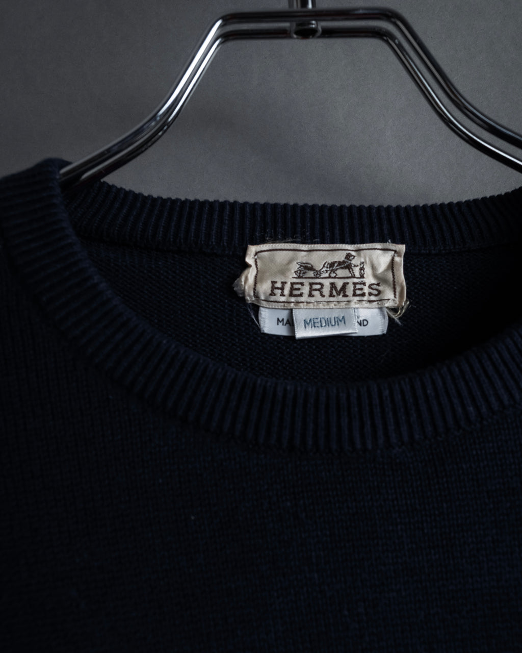 "HERMES" 80's-90's Minimalist design cotton knit