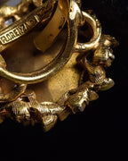 "Vintage glass stone top golden ring"