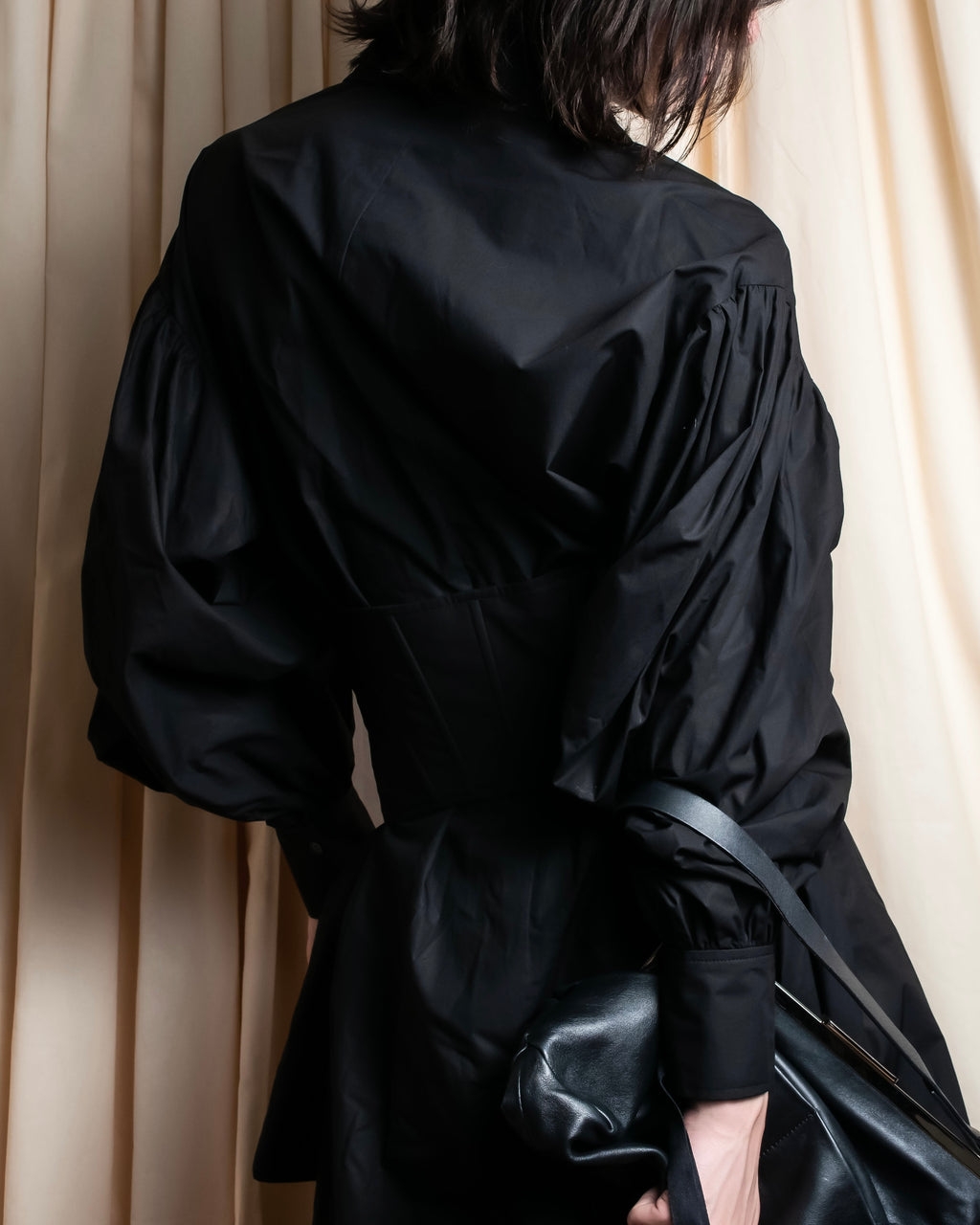 "KIMHĒKIM" Bondage corset belt design shirt dress