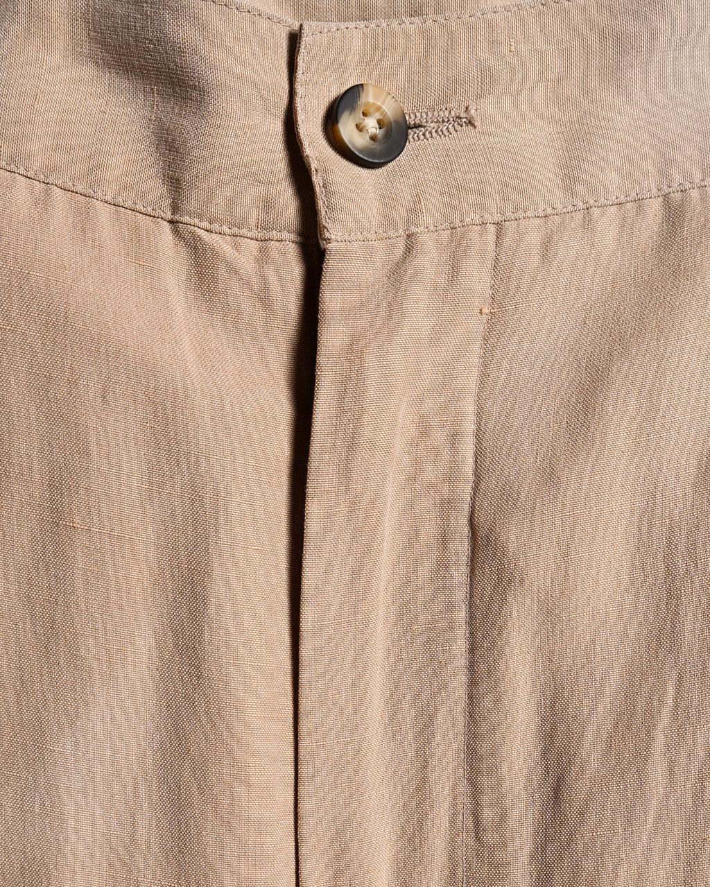 VINTAGE/ Silk & Linen Blended 2 Tuck Shorts Right Brown