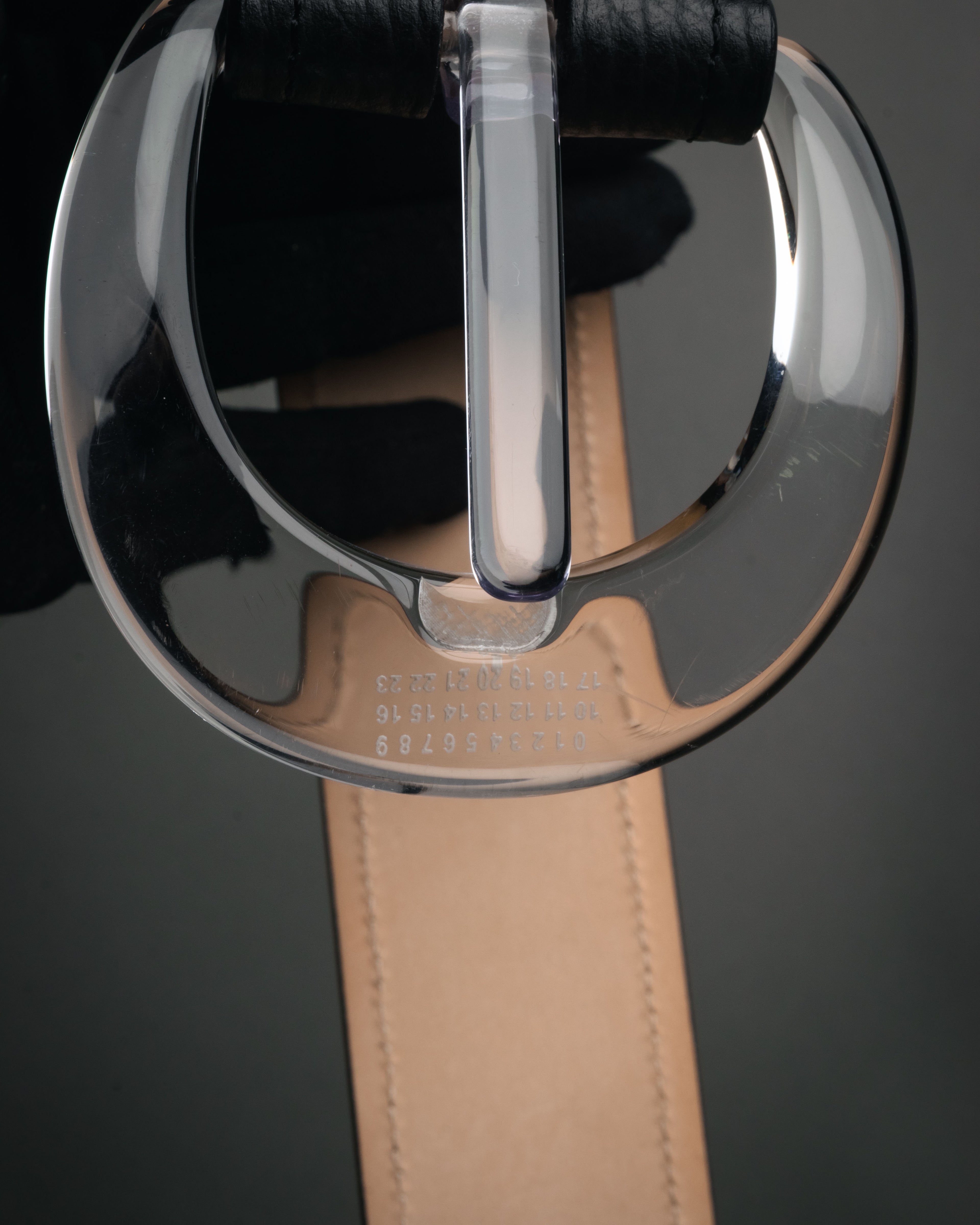 “Maison Margiela” 2016-2022 Clear calendar buckle grained leather belt